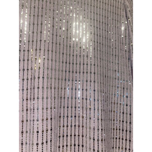 Morgan & Co. Mauve Silver Sequin Long Sleeve Midi Dress Glam New Years Party - Picture 2 of 5